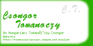 csongor tomanoczy business card